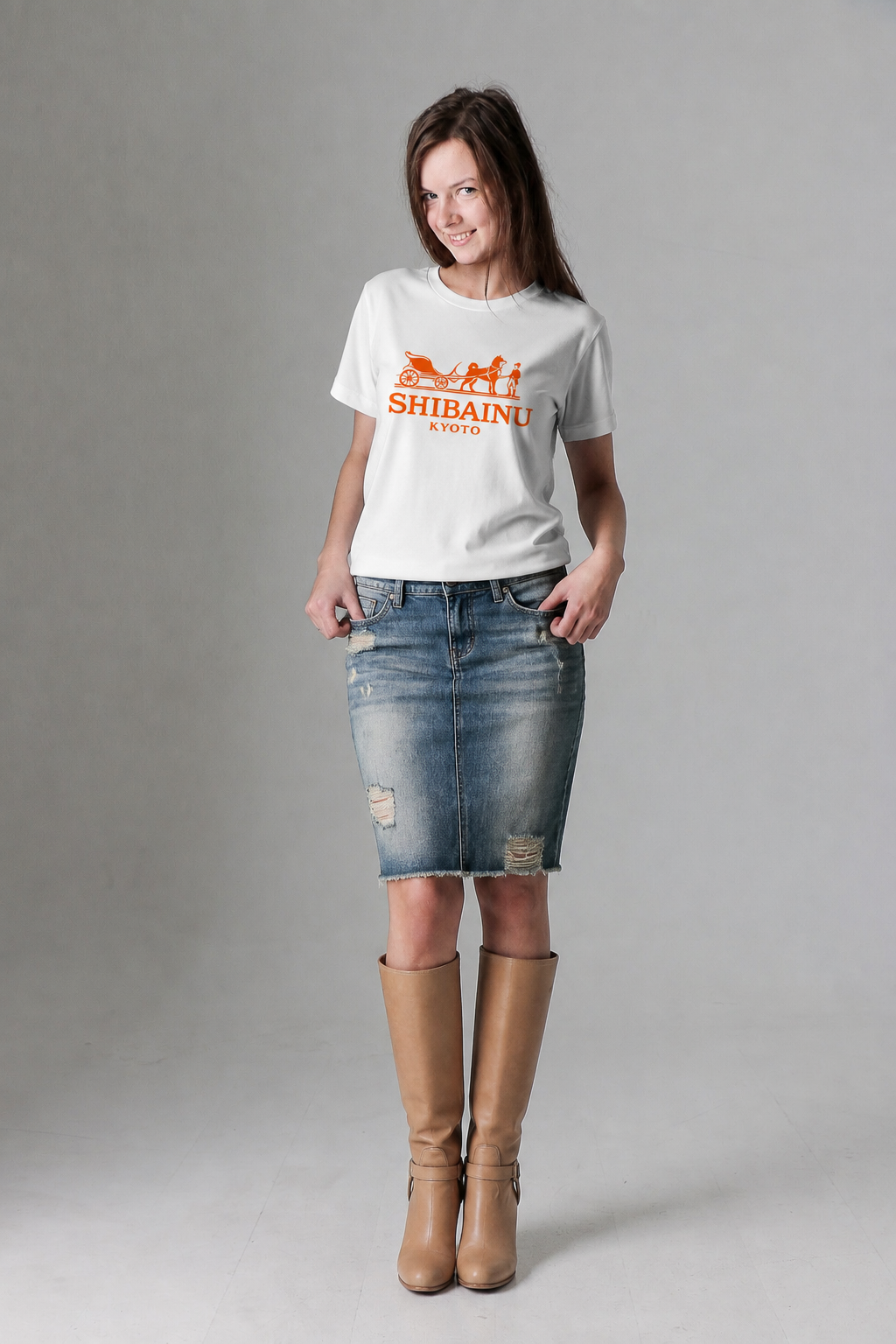 ARMATTI × “SHIBAINU KYOTO – Carriage” Women’s Organic Ribbed Neck Tee