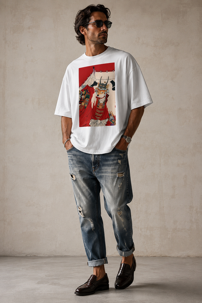 ARMATTI × "Ukiyo-e Shiba Inu Samurai" Unisex Organic Oversized Tee