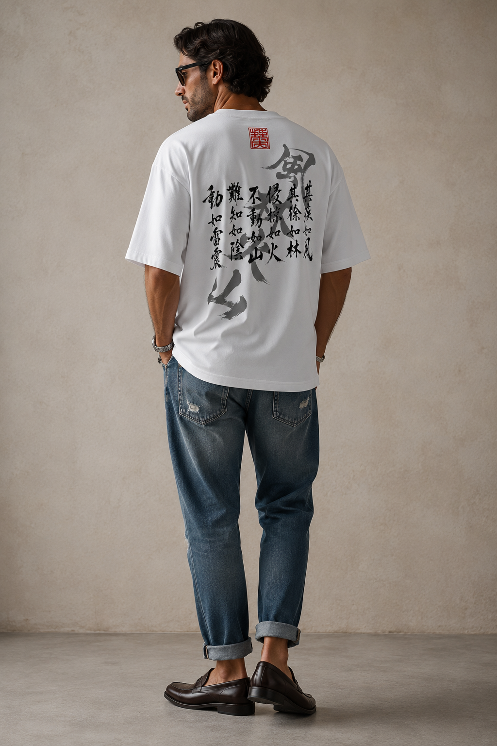 ARMATTI × "Ukiyo-e Shiba Inu Samurai" Unisex Organic Oversized Tee