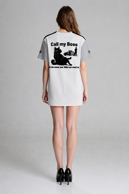 ARMATTI × “Call my Boss” Women’s Cotton Tee Dress | Color-Block
